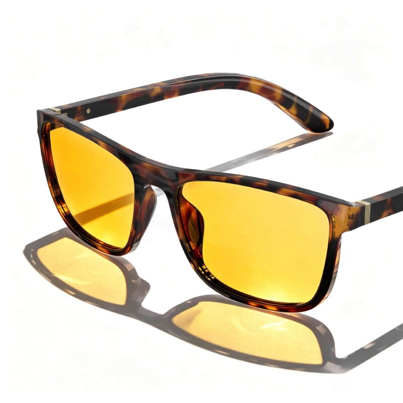 Amber Shield Wayfarer Light Sensitivity Glasses - Tortoiseshell