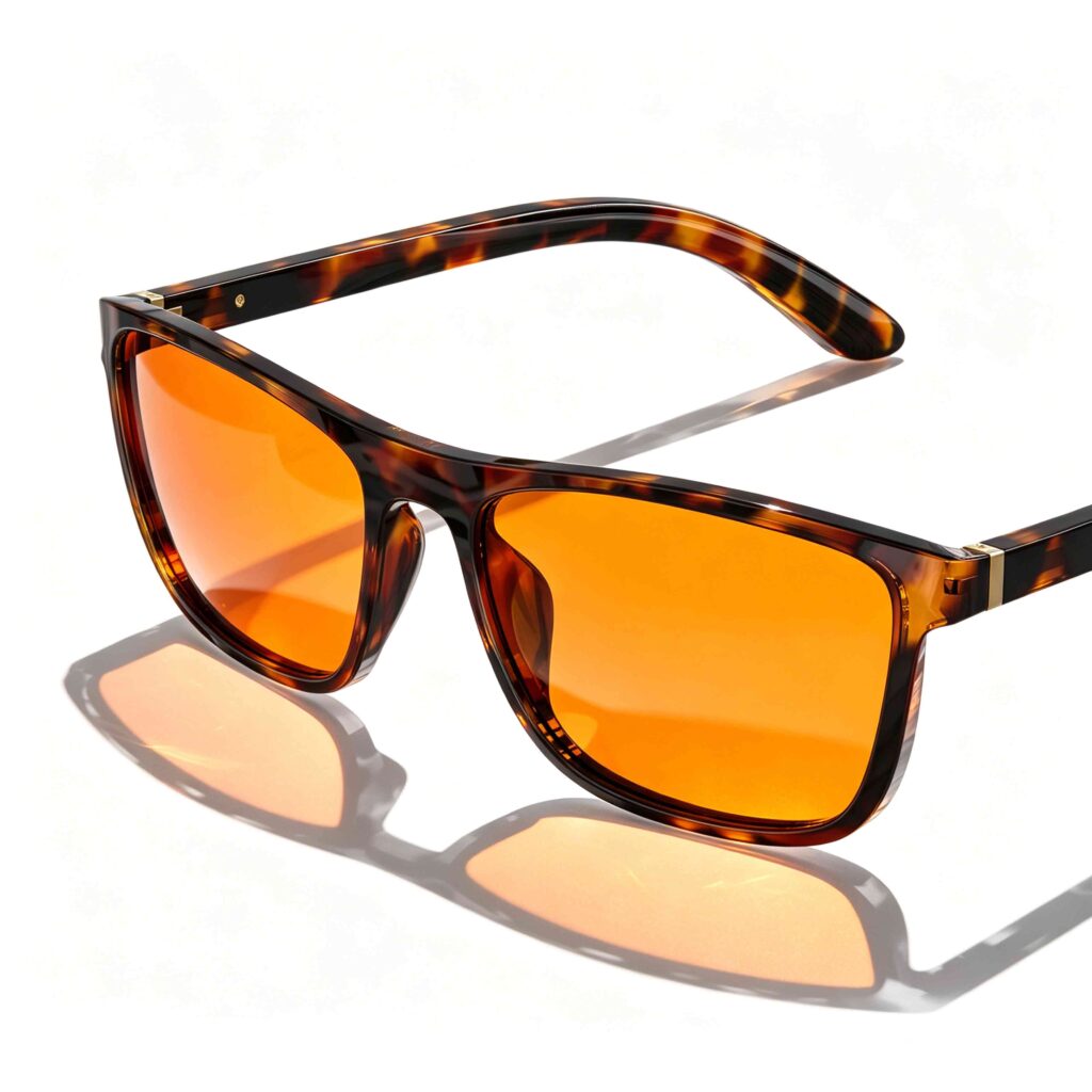 168-Night Ease™ Wayfarer Orange Sleep Glasses – Tortoiseshell
