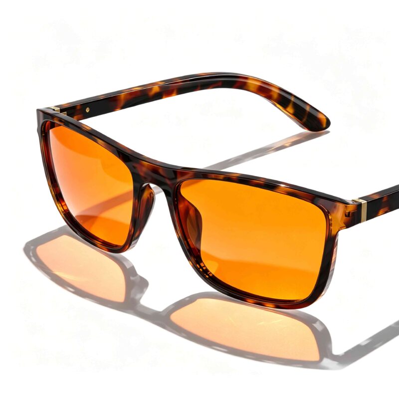 Night Ease™ Wayfarer Orange Prescription Sleep Glasses - Tortoiseshell