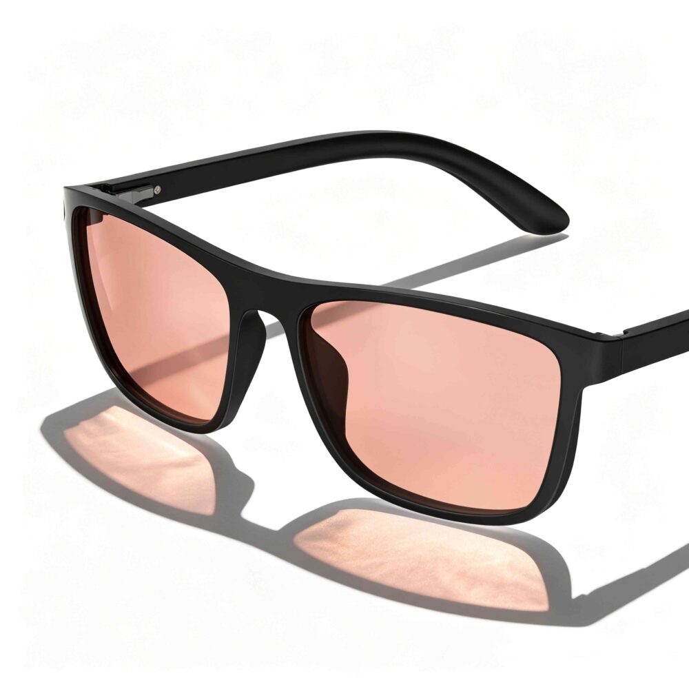 168-Rose Relief™ Wayfarer Pink Migraine Glasses – Black 168-Rose Relief™ Wayfarer Pink Migraine Glasses – Black