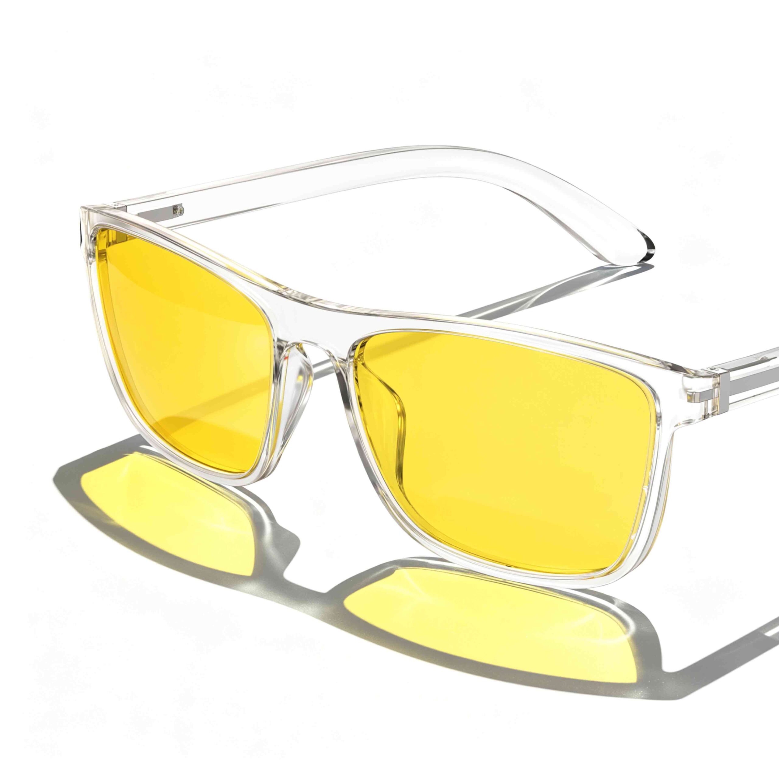 Sun Boost Wayfarer Yellow Prescription Screen Glasses – Clear
