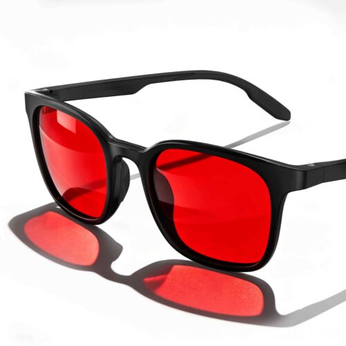 266-Night Ease™ Rounded Square Red Tinted Glasses for Sleep – Black 266-Night Ease™ Rounded Square Red Tinted Glasses for Sleep – Black