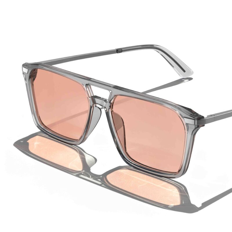 Rose Relief™ Square Aviator Pink Migraine Glasses - Gray