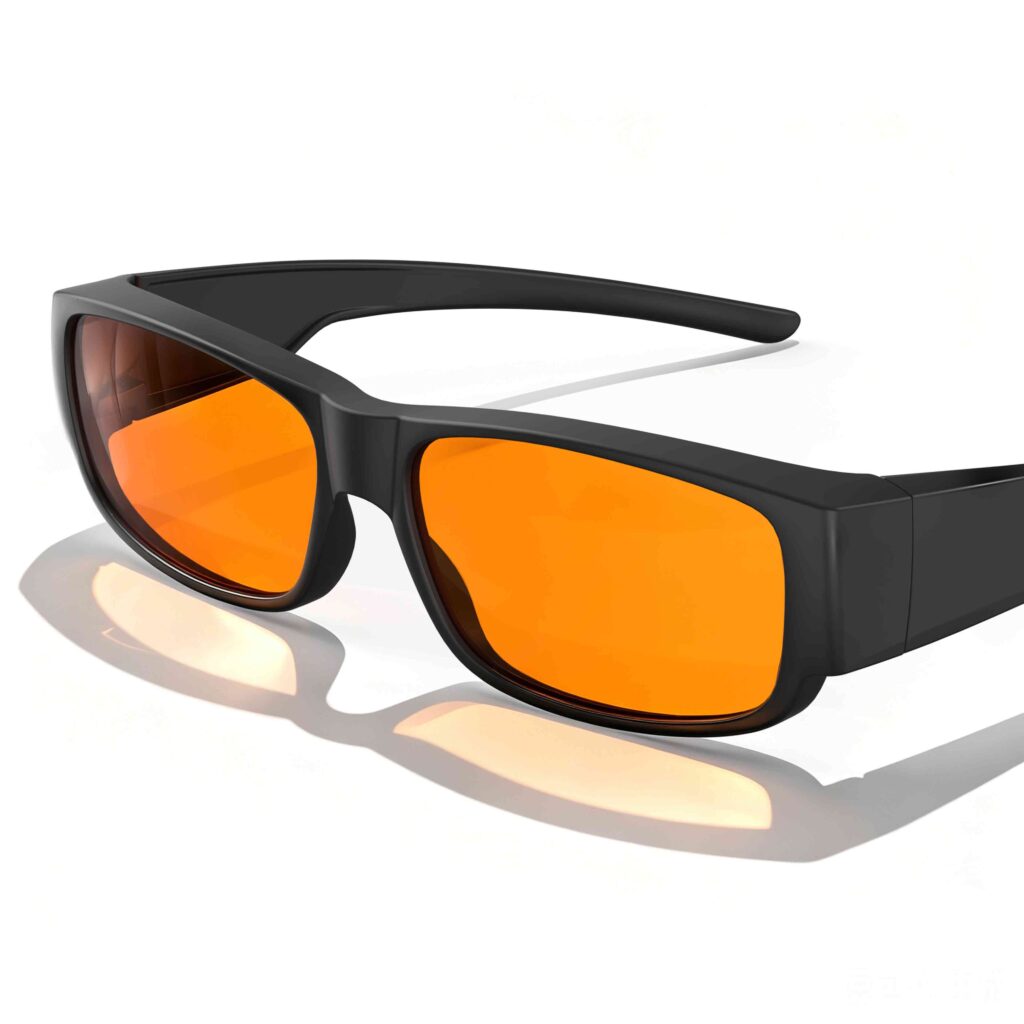 3094-Night Ease™ Square Fitover Orange Sleep Glasses – Rectangular