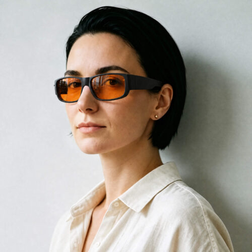 3094-Night Ease™ Square Fitover Orange Sleep Glasses – Slim Fit