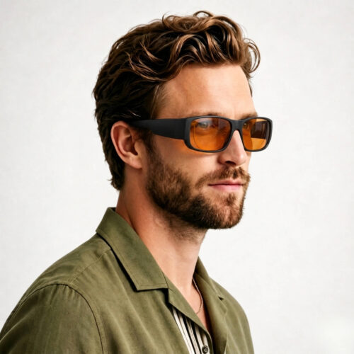 3094--Night Ease™ Square Fitover Orange Sleep Glasses – Slim Fit