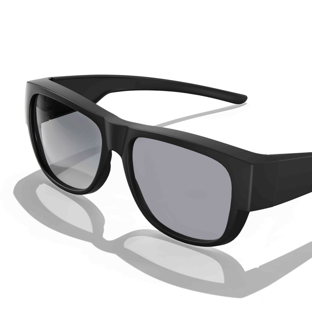3096-Gray Relief Square Fitover Migraine Glasses – Black