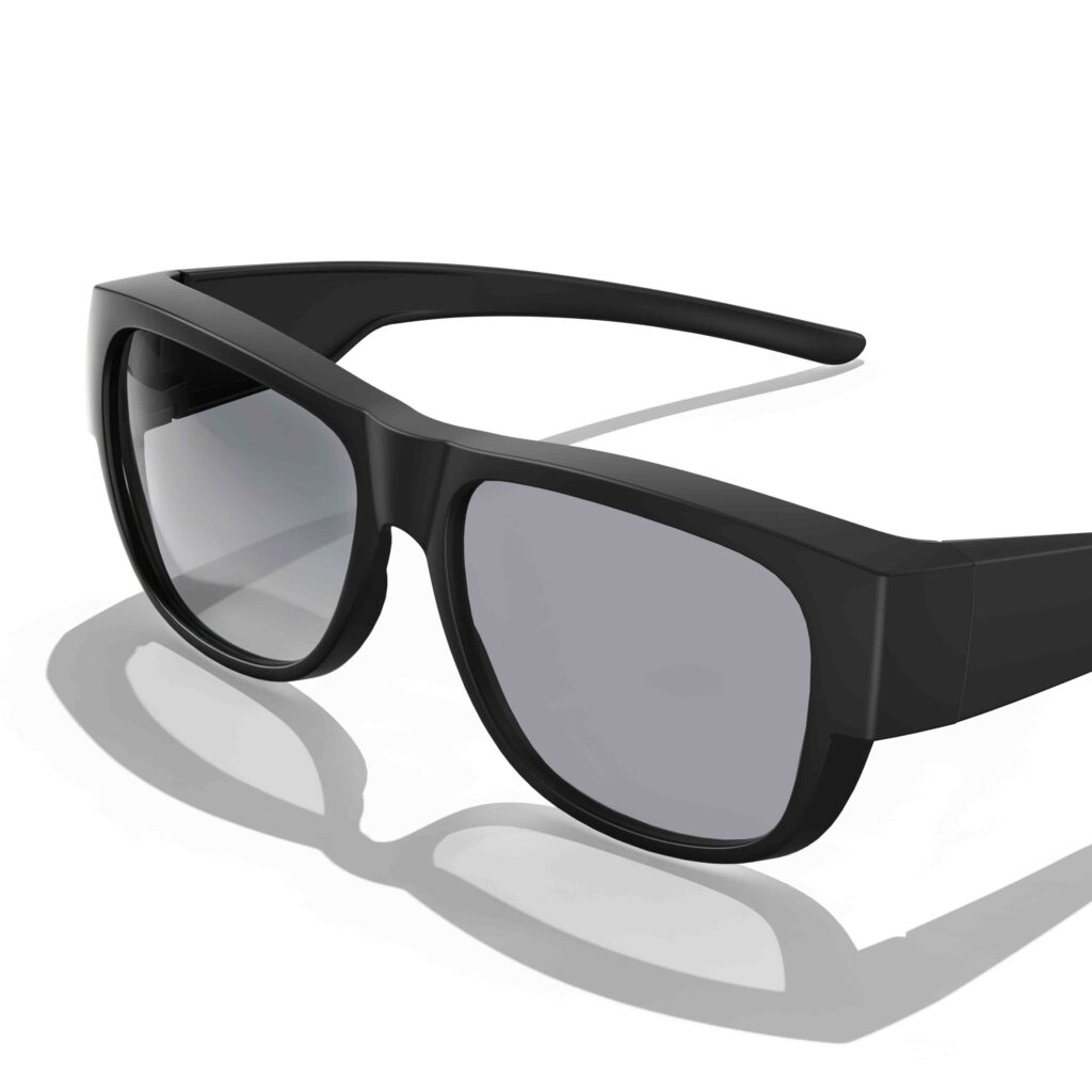3096-Gray Relief Square Fitover Migraine Glasses – Black
