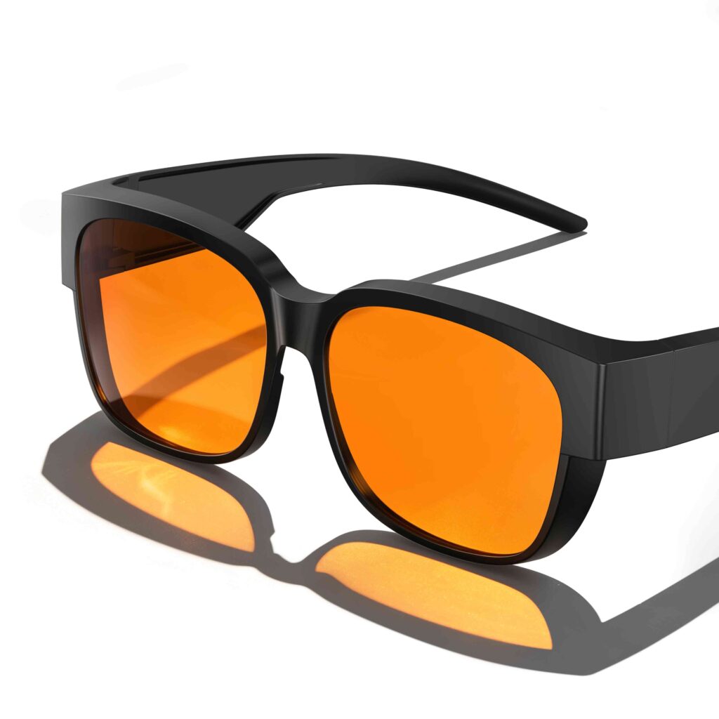 3098-Night Ease™ Square Fitover Orange Sleep Glasses – Large
