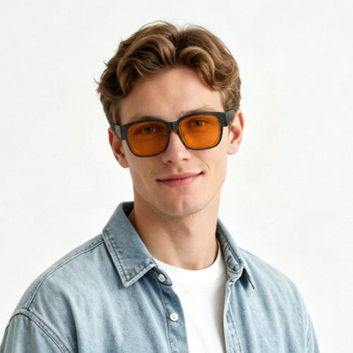 3098-Night Ease™ Square Fitover Orange Sleep Glasses – Tall Fit