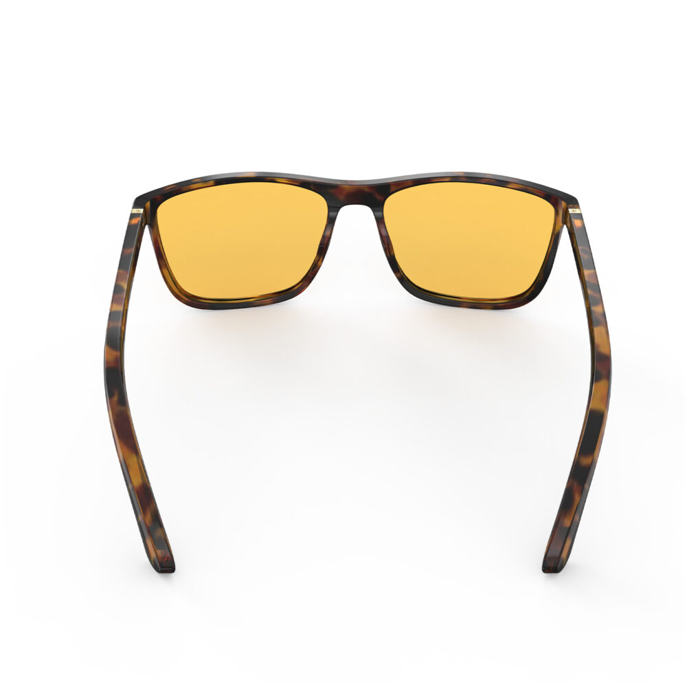A Back view of Gloojo Amber Shield Amber Lens wayfarer Light Sensitivity Glasses – Tortoiseshell-1
