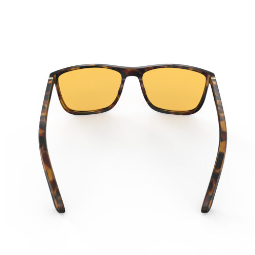 A Back view of Gloojo Amber Shield Amber Lens wayfarer Light Sensitivity Glasses – Tortoiseshell-1