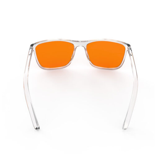A Back view of Gloojo Night Ease Orange Lens Wayfarer Sleep Glasses-Clear-Pro A Back view of Gloojo Night Ease Orange Lens Wayfarer Sleep Glasses-Clear-Pro