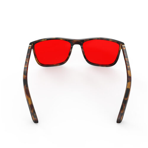 A Back view of Gloojo Night Ease Wayfarer Red Lens Glasses for sleep-Tortoiseshell-Pro