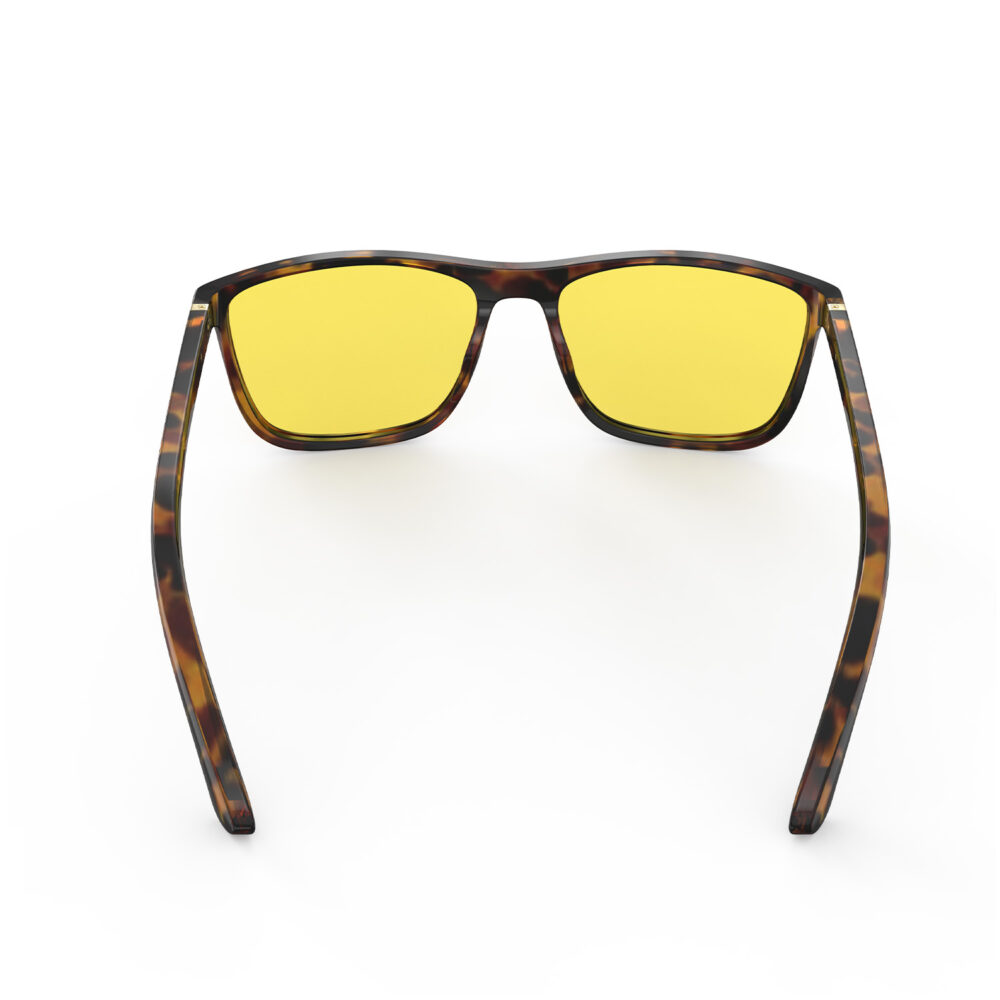 A Back view of Gloojo Sun Boost Yellow Lens wayfarer Screen Glasses – Tortoiseshell-Pro