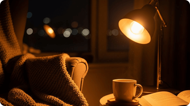 Gloojo-Night-Ease-Orange-Lifestyle-Cozy-Bedtime-Reading