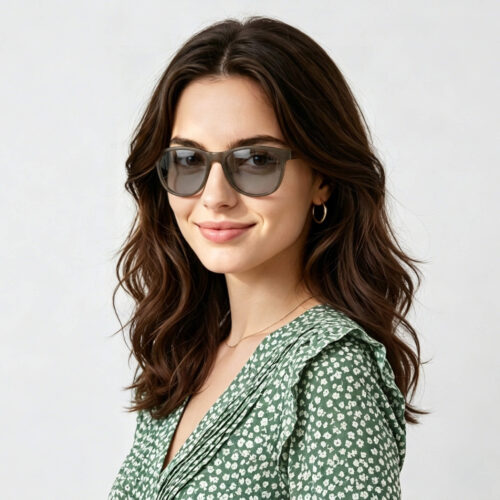 267--Gray Relief Oval Migraine Glasses – Brown
