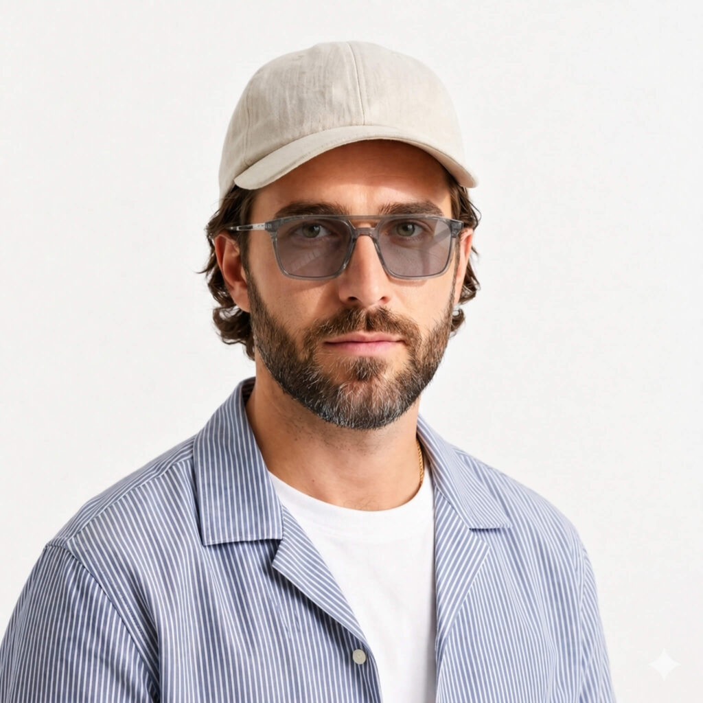 3091--Gray Relief Square Aviator Migraine Glasses – Gray