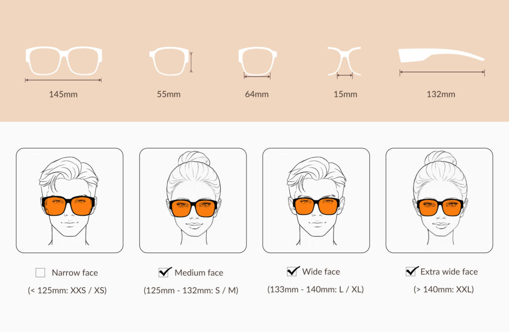 3098-Night Ease™ Square Fitover Orange Sleep Glasses – Tall Fit