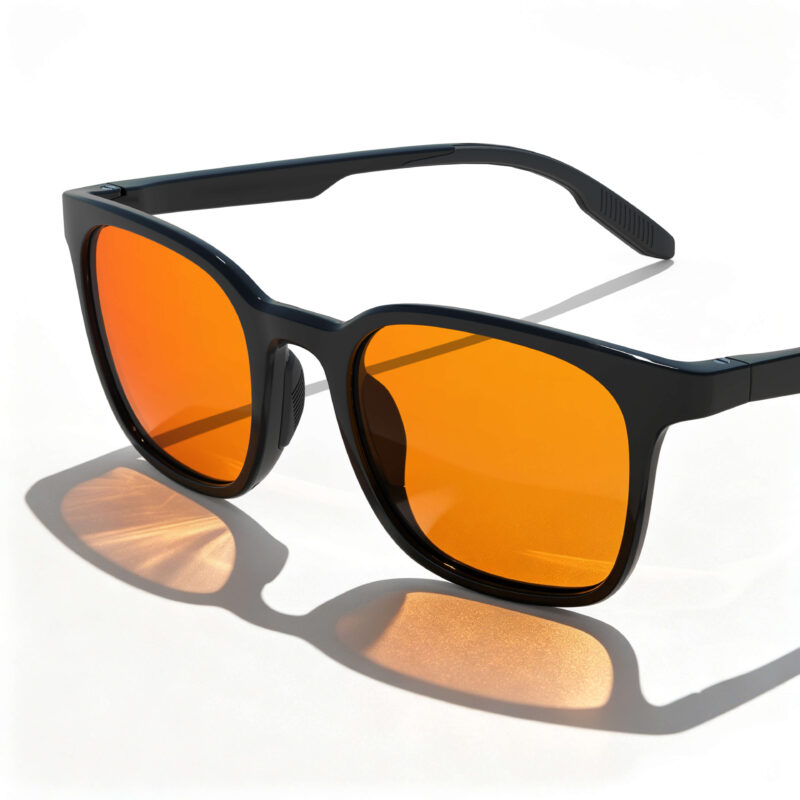 Night Ease™ Rounded Square Orange Lens Glasses for Sleep - Black