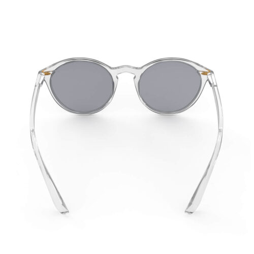 A Back view of Gloojo Round Blue Light Glasses for Migraine - Clear