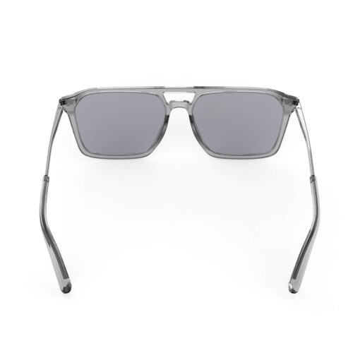 A Back view of Gloojo Square Aviator Blue Light Glasses for Migraine - Gray Gunmetal