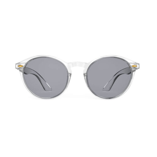 A Front view of Gloojo Round Blue Light Glasses for Migraine - Clear