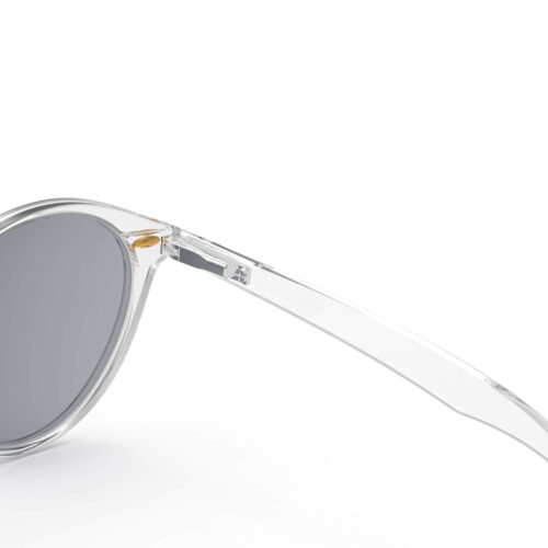 A Hinge closeup of Gloojo Round Blue Light Glasses for Migraine - Clear