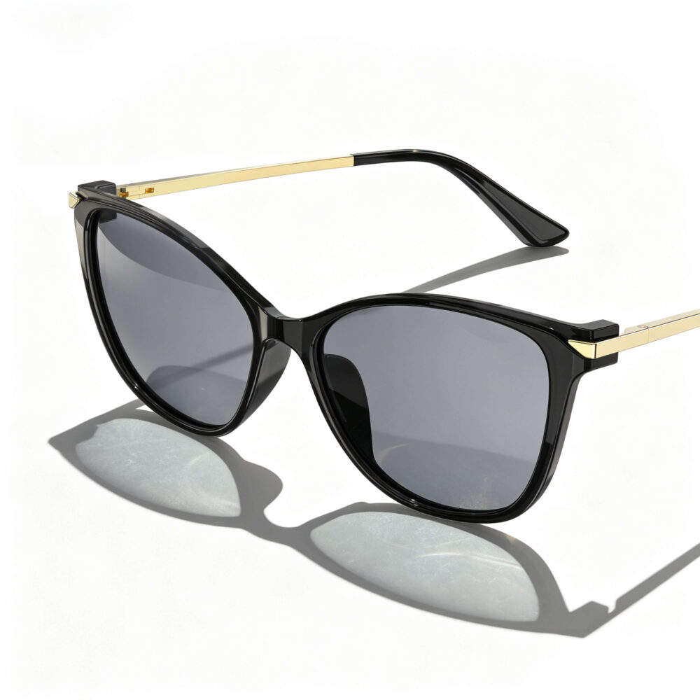 Light Gray Tint Cat Eye Blue Light Glasses for Migraine - Black