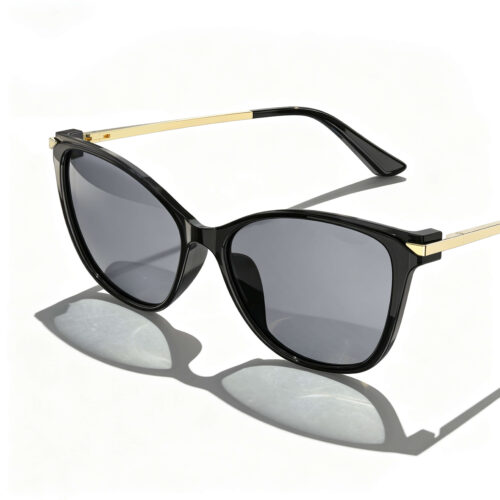 Light Gray Tint Cat Eye Blue Light Glasses for Migraine - Black