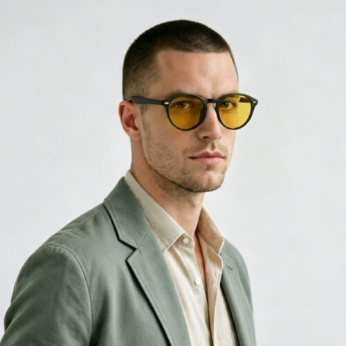 0158yellow-Sun Boost Round Yellow Screen Glasses – Black 0158yellow-Sun Boost Round Yellow Screen Glasses – Black
