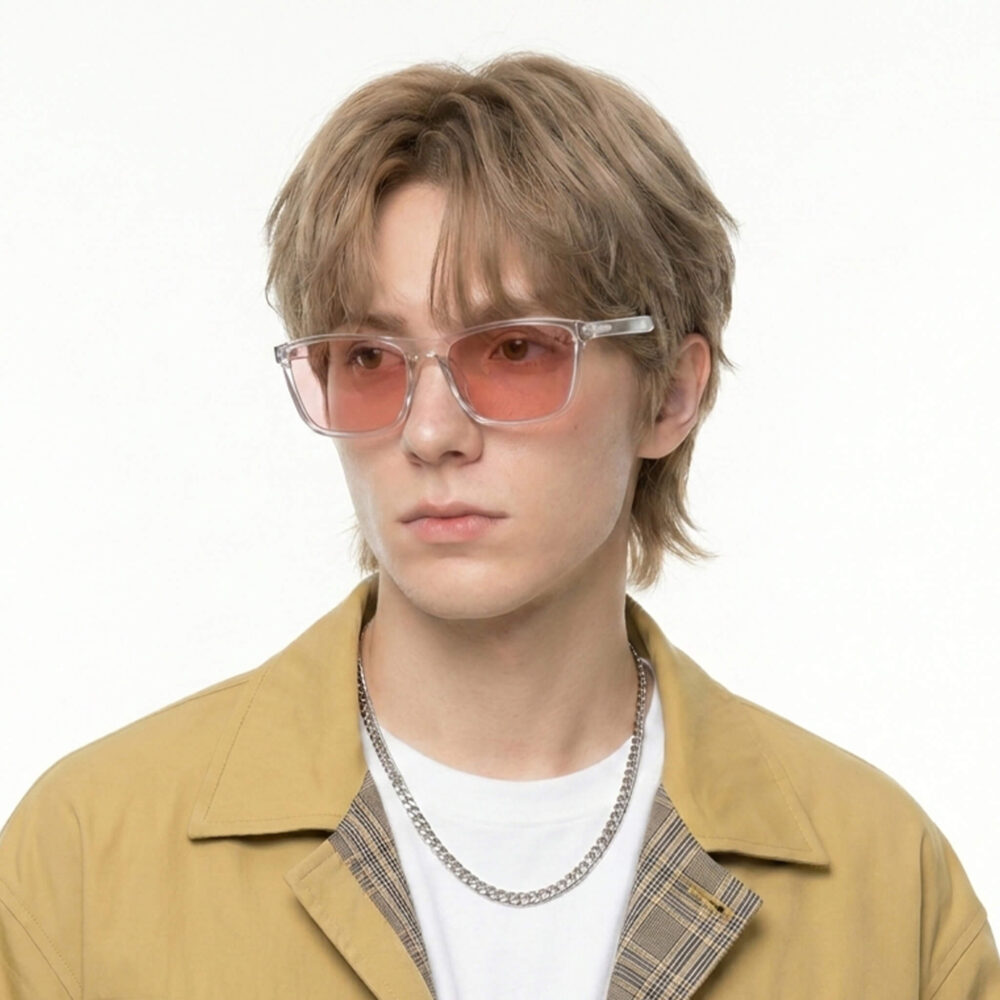 0168rose-Rose Relief™ Wayfarer Pink Migraine Glasses – Clear 0168rose-Rose Relief™ Wayfarer Pink Migraine Glasses – Clear