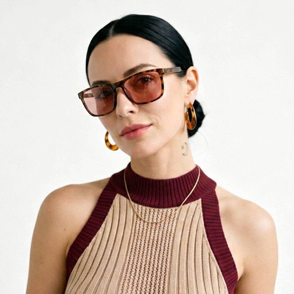 0168rose-Rose Relief™ Wayfarer Pink Migraine Glasses – Tortoiseshell