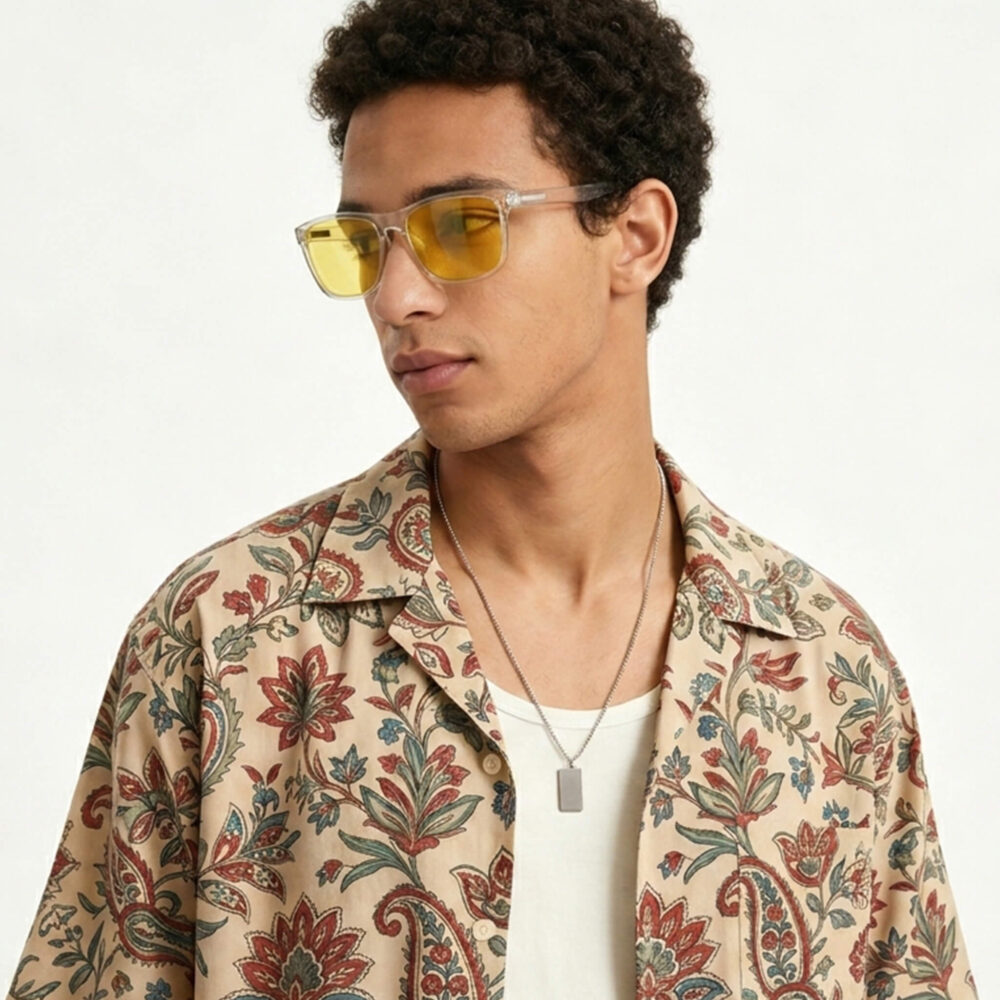 0168yellow-Sun Boost Wayfarer Yellow Screen Glasses – Clear