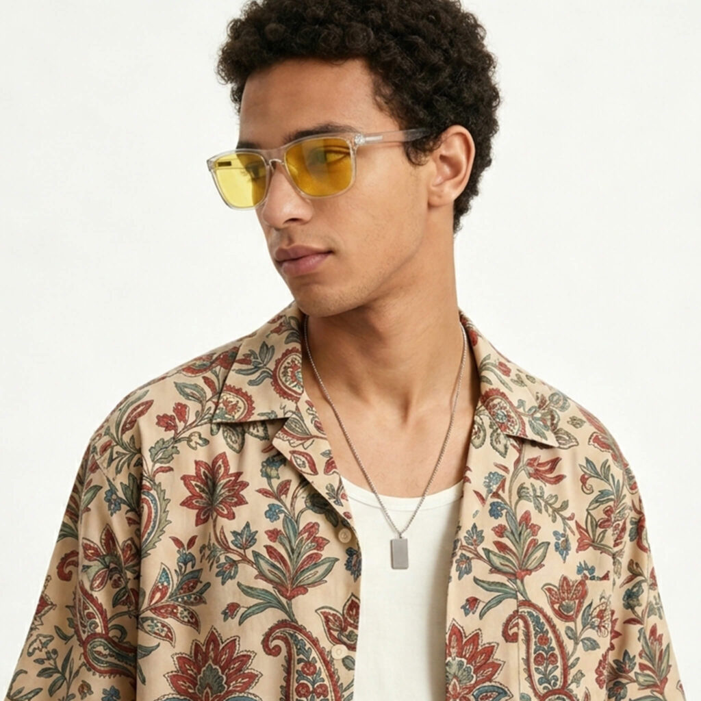 0168yellow-Sun Boost Wayfarer Yellow Screen Glasses – Clear