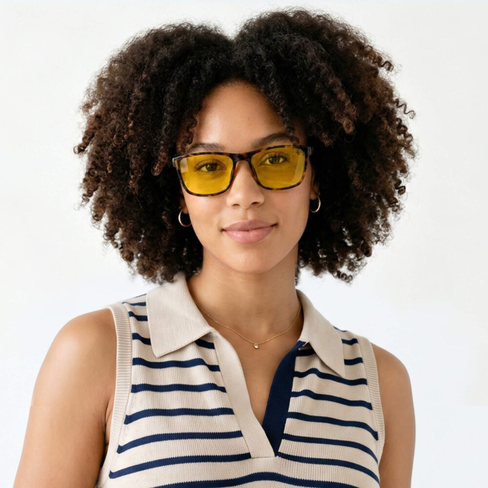 0168yellow- Sun Boost Wayfarer Yellow Screen Glasses – Tortoiseshell