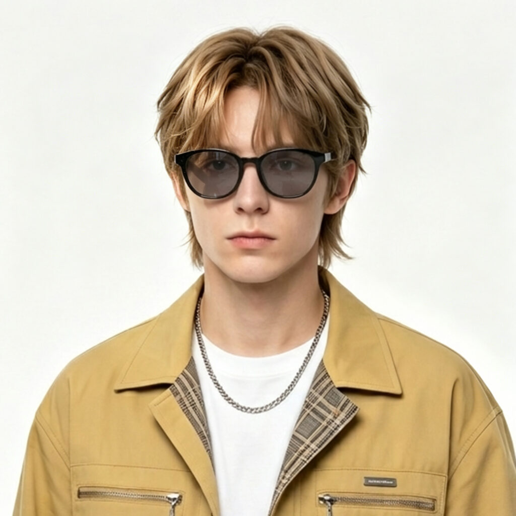 5110gray-Gray Relief Round Migraine Glasses – Black
