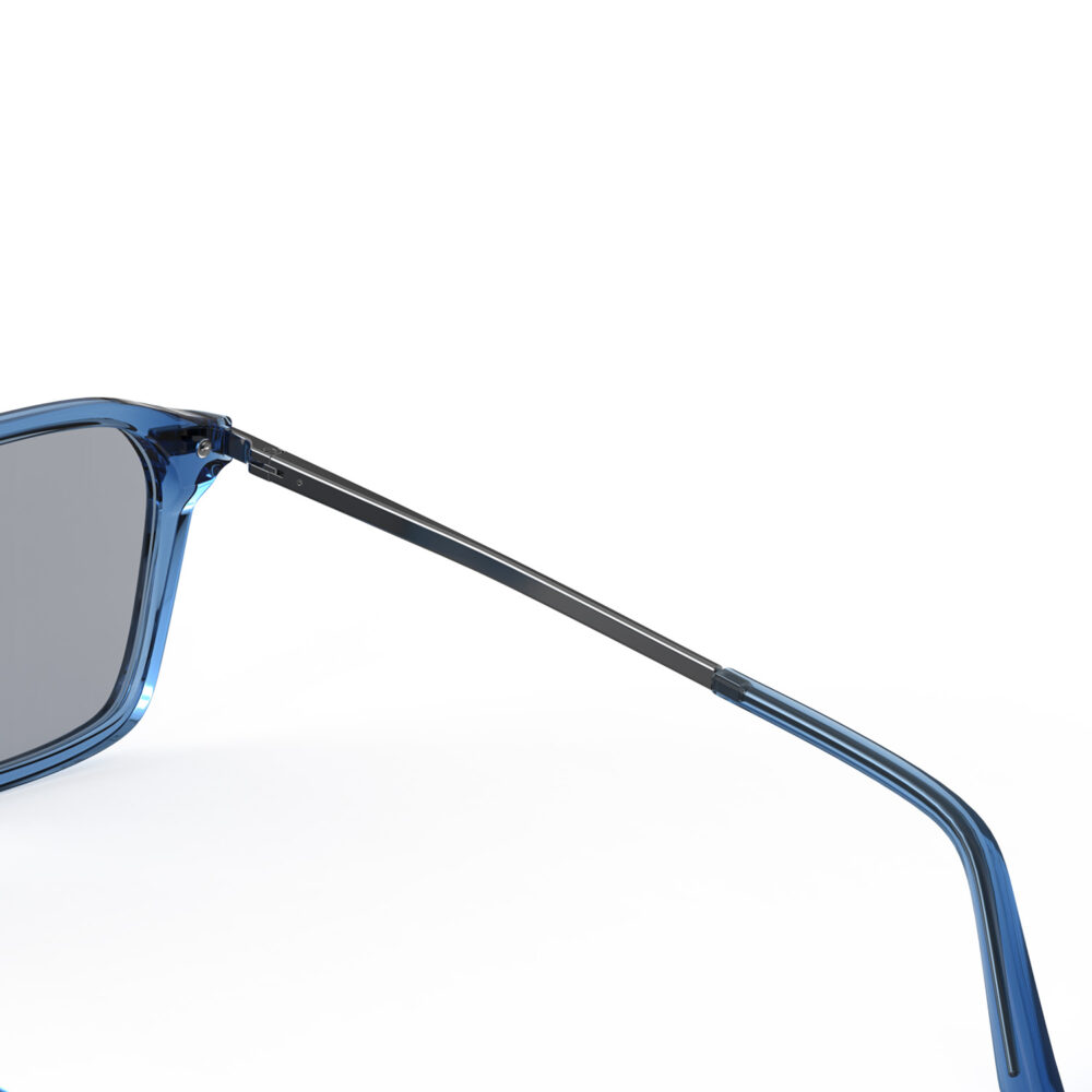 A Hinge closeup of Gloojo Square Aviator Blue Light Glasses for Migraine - Blue Gunmetal